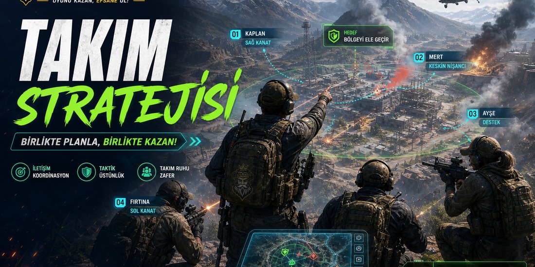 Multiplayer takım stratejisi kapak görseli, FPS sahnesi