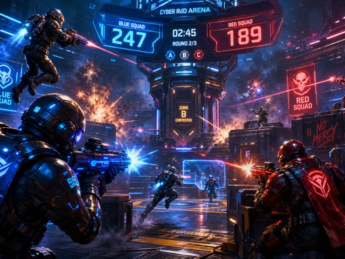 Cyber Raid Arena takım çatışması anı