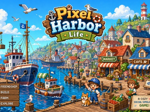 Pixel Harbor Life liman şehri görseli