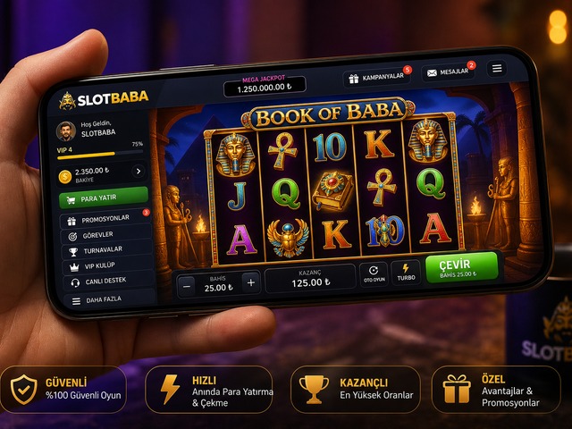 Slotbaba mobil telefon ekranında oyun deneyimi
