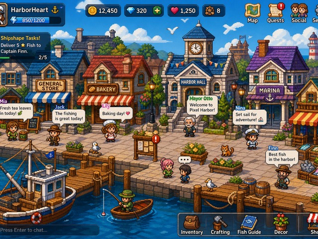 Pixel Harbor Life pixel art sosyal yaşam oyunu