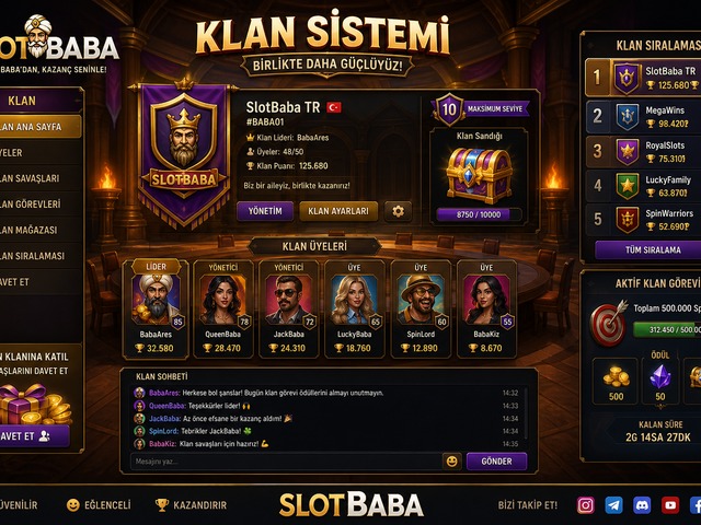 Slotbaba klan sistemi ve topluluk görseli
